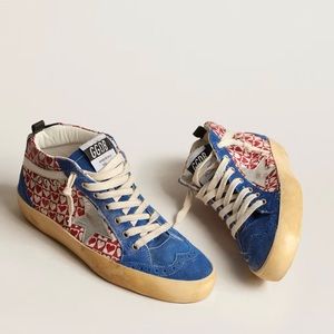 Golden Goose Mid Star Limited Edition with Canvas Heart Print